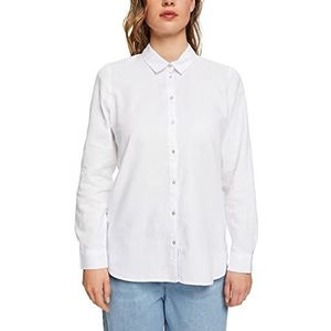 ESPRIT Overhemdblouse van 100% katoen, wit, 42