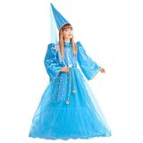 Magische fee blauw 140 cm kostuum voor kinderen, medium 8-10 jaar (140 cm) voor sprookjesachtige verkleedkleding