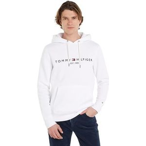 Tommy Hilfiger Heren hoodie Tommy Logo Hoody met capuchon, wit (white), XS