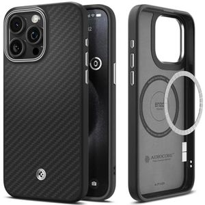 Spigen Enzo Aramid MagFit Case Compatibel met iPhone 15 Pro hoesje -Zwart