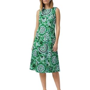 comma - Midi-jurk - Zwart - Getailleerd - All-over print