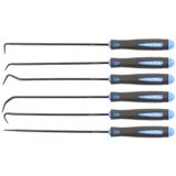 Högert Technik - Set met lange haken 6-dlg. koolstofstaal, prestaties, duurzaamheid, diverse toepassingen, montagewerkzaamheden, onderhoudswerkzaamheden