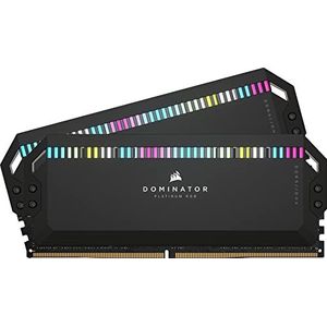 CORSAIR DOMINATOR PLATINUM RGB DDR5 RAM 32GB (2x16GB) 6000MHz C30-36-36-76 1.4V Intel Geoptimaliseerd Computergeheugen (iCUE Compatibel, Gepatenteerde DHX Koeling, Intel® XMP 3.0 Profielen) Zwart