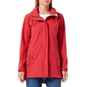 Ankerglut Dames softshelljas korte jas met capuchon gevoerd overgangsjas #ankerglutbrise softshelljas, rood, 36
