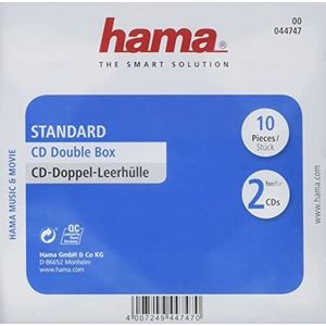 Hama CD-dubbele lege hoes (standaard, CD-hoesjes) 10 stuks, transparant/zwart