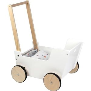 small foot houten kinderwagen en poppenwagen ""Little Button"", incl. omkeerbaar beddengoed, vanaf 1 jaar, 12496