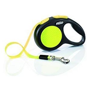 Flexi NEON REFLECTANTE CINTA (XS 3 METROS 12 KG), zwart/neongeel