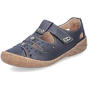Rieker Damesslippers 54555, slip-on, blauw, 40 EU