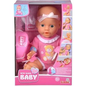 Simba - New Born Baby - Schattige babypop - Drink & plasfunctie - 30 cm - Roze - Vanaf 3 jaar