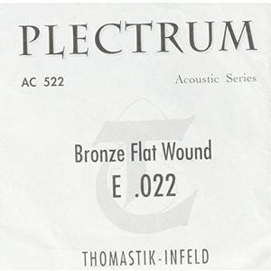 Thomastik single string E .022 brons met zijdevulling, vlakwond AC522 voor Akoestische Gitaar Plectrum Akoestische set AC211 (12-snarige set)