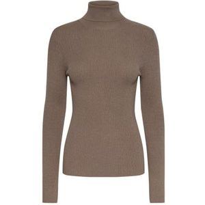 PIECES Pcmira Ls Gebreide trui met rolkraag voor dames, fossiel, L