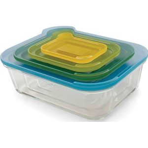 Joseph Joseph Nest Ovenschalen - Incl. Deksels - Glas - 4 Stuks