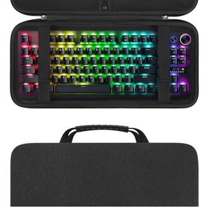Linkidea Harde reiskoffer voor TKL Tenkeyless toetsenbord, computer 87 toetsen draadloos/bedraad toetsenbord draagtas beschermende opbergdoos tas, compatibel met Razer Huntsman V2 TKL Tenkeyless