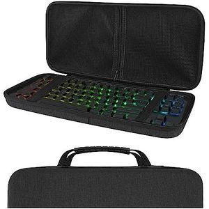 Linkidea Harde reiskoffer voor TKL Tenkeyless toetsenbord, computer 87 toetsen draadloos/bedraad toetsenbord draagtas beschermende opbergdoos tas, compatibel met Razer Huntsman V2 TKL Tenkeyless