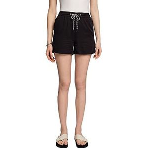 edc by Esprit Pull-on shorts met trekkoord op taillehoogte, zwart, 32