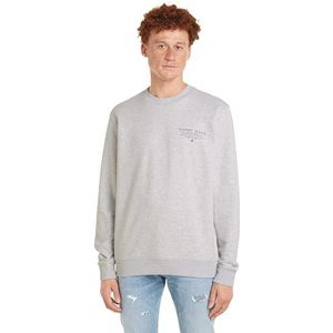 Tommy Jeans TJM Reg Essential Graphic Crew Sweatshirts voor heren, Zilver Grijs, XL