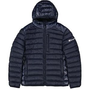 Champion Legacy Outdoor (220340) - WR Light Nylon Cirè 35gr Small Script Logo Hooded Jacket, Navy Blue (NNY), L Heren FW24, marineblauw (NNY), L