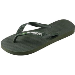 Havaianas Unisex Top Brasil Logo Flip-Flop, Olijfgroen, 4.5/5 UK