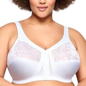 Glamorise Vrouwen Magic Lift Volledige Figuur Ondersteuning Front Sluiten Zachte Cup Dagelijkse BH, Wit, 105L