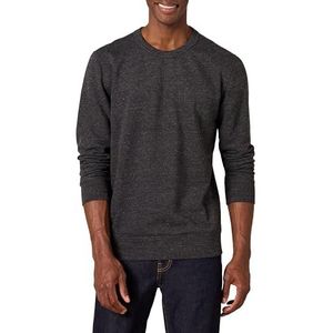 Amazon Essentials Lichtgewicht sweatshirt met ronde hals en Franse badstof voor heren (verkrijgbaar in Big & Tall), Charcoal Heather, S