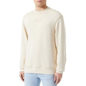 Armani Exchange Men's Modal Cotton Debossed Logo Pullover Crewneck Sweatshirt Fog, XL, fog, XL