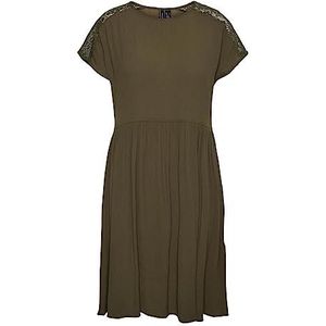 Bestseller A/S Dames Vmnancy Ss Knee Dress Wvn Ga jurk