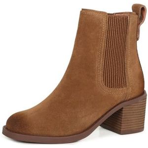 Clarks Premium Dames Chamberly Top Chelsea Boot, Walnut Suede, 8 UK, Walnoot Suede, 41 EU