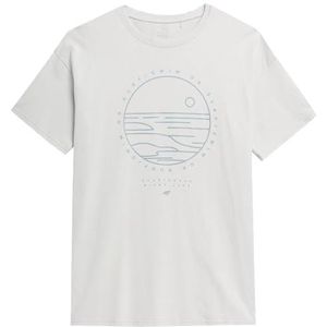 4F T-shirt M365 warm lichtgrijs, maat S voor heren, Warm Light Grey, S