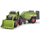 Dickie Toys Fendt Micro Farmer (9 cm) – tractorset met aanhanger, origineel Fendt, willekeurige keuze, voor kinderen vanaf 3 jaar, meerkleurig, 203732002