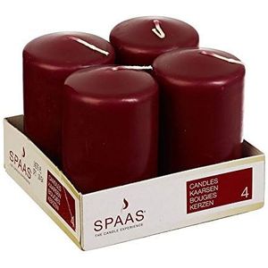 SPAAS Cilinderkaars 50/80 mm, ± 18 uur, geurloos - wijnrood
