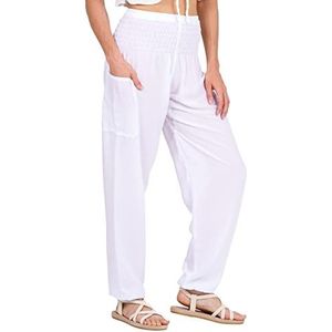 LOFBAZ - Harembroek - Wit - Boho Hippie Kleding - Dames Palazzo