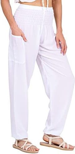 LOFBAZ - Harembroek - Wit - Boho Hippie Kleding - Dames Palazzo