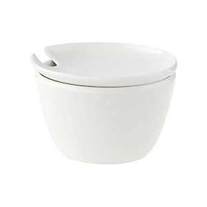 Villeroy & Boch Flow Sugar Bowl, Premium porselein, wit