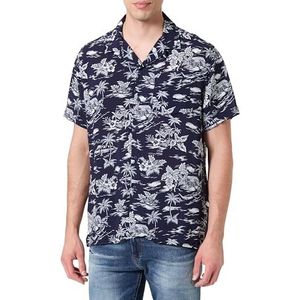 Schott NYC Shcoast hemd, marineblauw, L heren, Marine., L