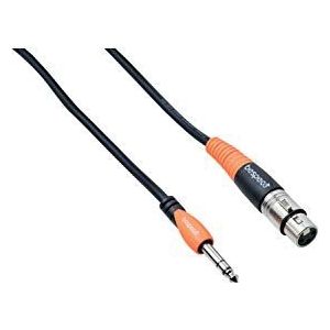 Bespeco SLSF100 microfoonkabel, stereo jack naar XLR-aansluiting, 1 m