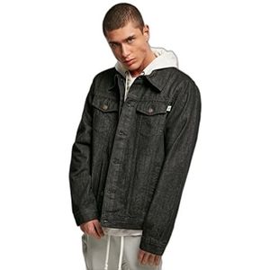 Urban Classics Organic Basic Denim Jacket voor heren, Zwart gewassen, XL
