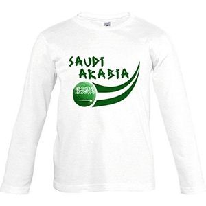 supportershop 4 Shirt Saudi-Arabië L/S kinderen 4 jongens, wit, FR: S (fabrikantmaat: 4 jaar)