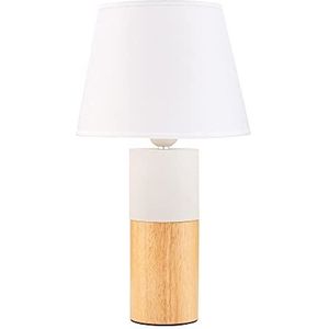 Pauleen 48204 Woody Elegance tafellamp max. 20 watt hout, wit hout, stof E27