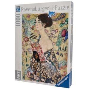 Ravensburger - Klimt puzzel: dame met vakken, kunstverzameling, puzzel 1000 stukjes, puzzel voor volwassenen, puzzel en hobby's, cadeaus voor volwassenen, 70 x 50 cm