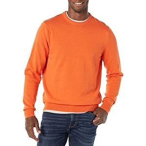 Amazon Essentials Men's Trui met ronde hals (verkrijgbaar in grote en lange maten), Oranje, S