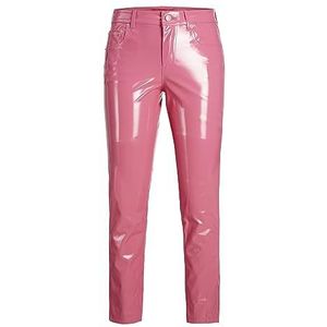 JACK & JONES Jjxx Jxberlin Slim Hw Faux Leather Pants Sn broek voor dames, Carmine Rose/Detail: glanzend, XL