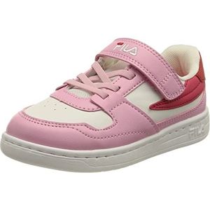 FILA FXVENTUNO Velcro TDL Sneakers voor jongens en meisjes, wit-lila Sachet, 22 EU