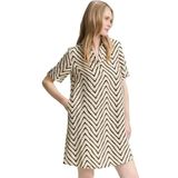 TOM TAILOR Damesjurk, 38058 - Natural Zig Zag Design, 36