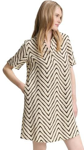 TOM TAILOR Damesjurk, 38058 - Natural Zig Zag Design, 36