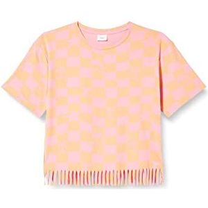 s.Oliver Junior Girls T-shirt met franjes, roze, 116/122, roze, 116/122 cm