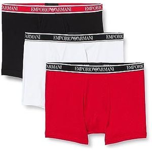 Emporio Armani Heren Boxer Shorts (3 stuks), wit/zwart/rood, M
