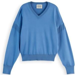 Scotch & Soda V-hals relaxed trui, meerblauw 413, M