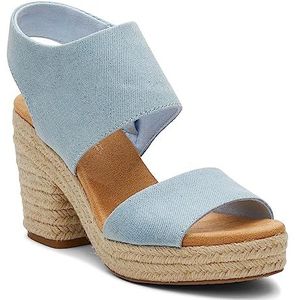 TOMS Dames Mallorca sandaal met plateauzool, Pastel Blauw, 42 EU