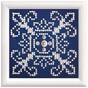 Diamond Dotz Schilderij Kit: Wit op Blauw: met Frame, Gesorteerd, 12 x 12cm