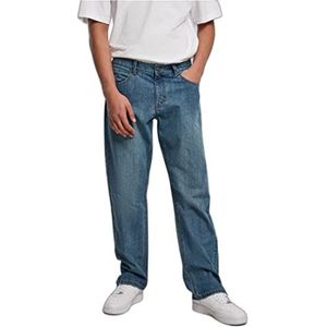 Urban Classics Heren rechte spleet jeans broek, Middeep Blauw, 42
